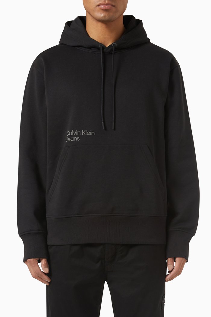 

Logo Hoodie in Organic Fleece, Black