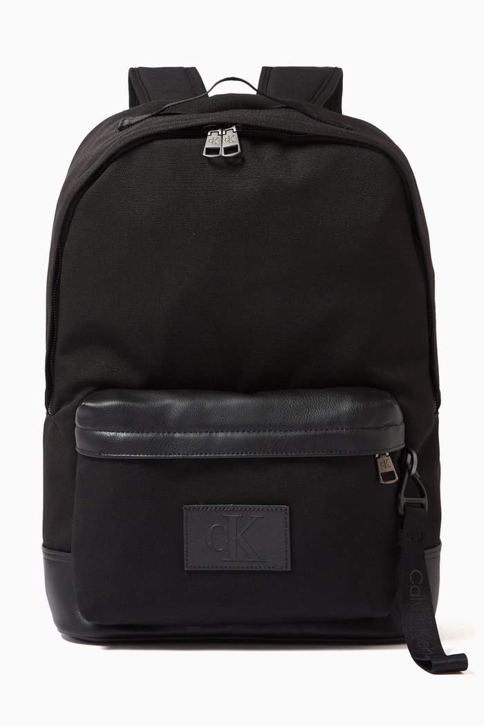 

Tagged Campus Backpack in Faux Leather, Black