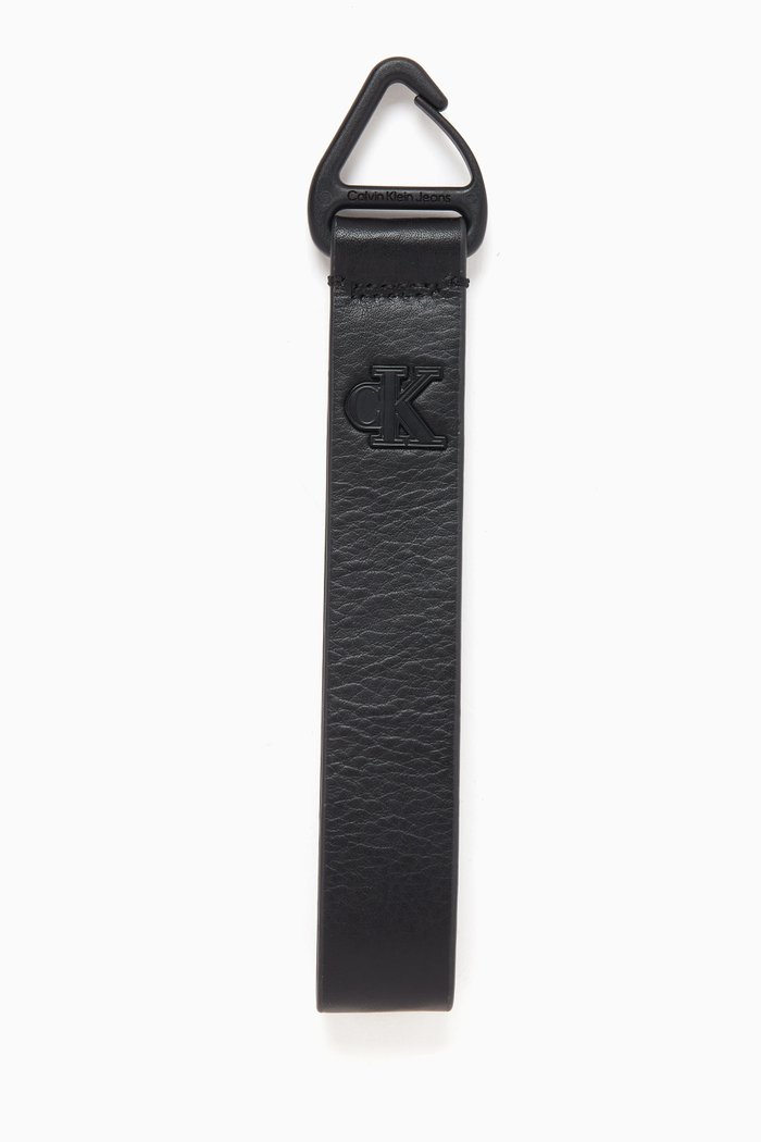 

Logo Hardware Key Fob in Leather, Black