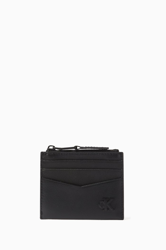 

Logo Hardware Card Case in Leather, Black