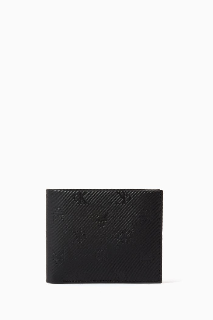 

Monogram Bifold Wallet in Leather, Black
