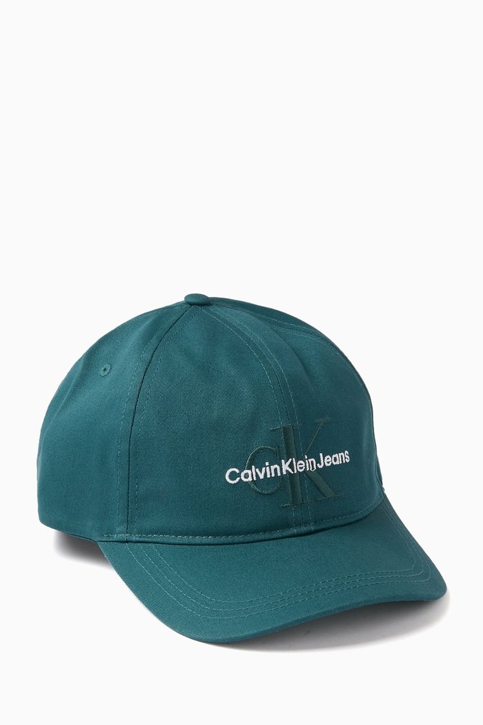 

Embroidered Monogram Logo Cap in Cotton Twill, Blue