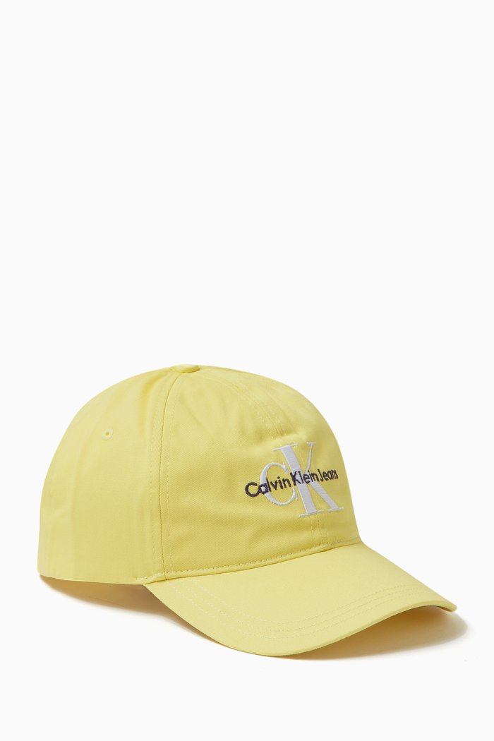 

Embroidered Monogram Logo Cap in Cotton Twill, Yellow