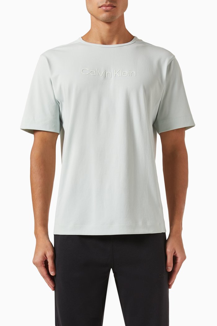 

Logo Gym T-Shirt in Nylon, Grey