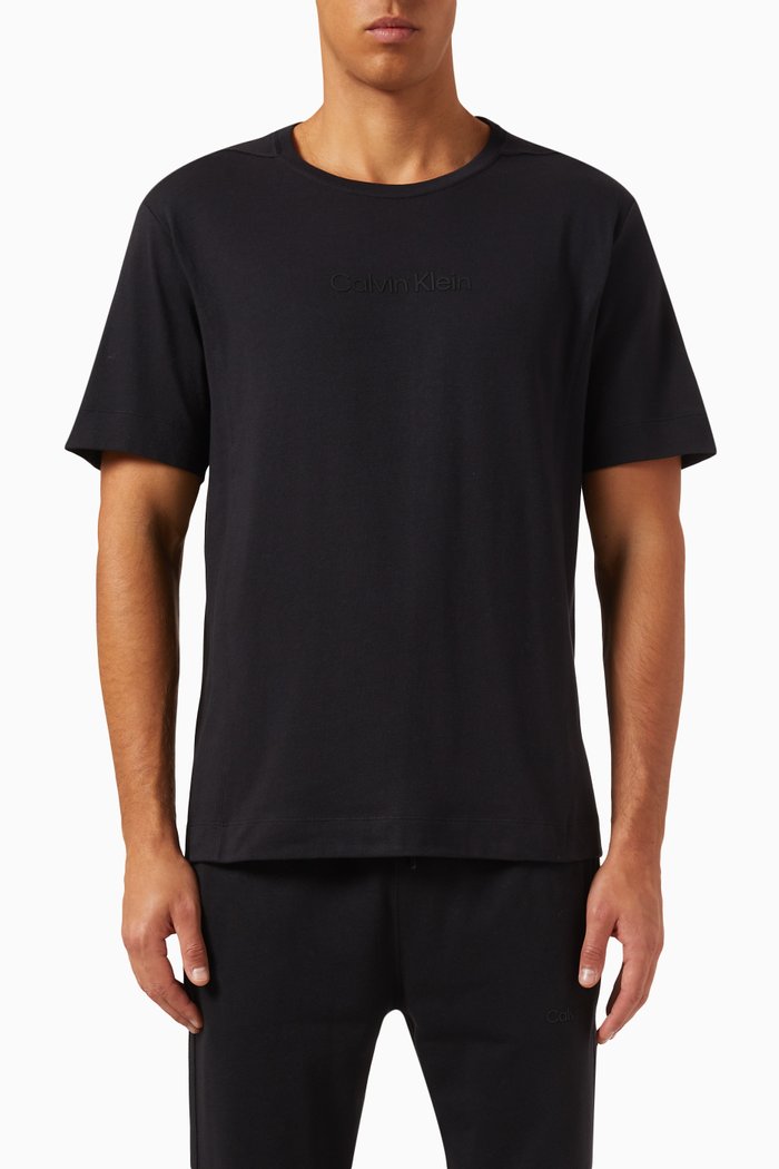 

Logo Gym T-shirt in Cotton Blend Jersey, Black