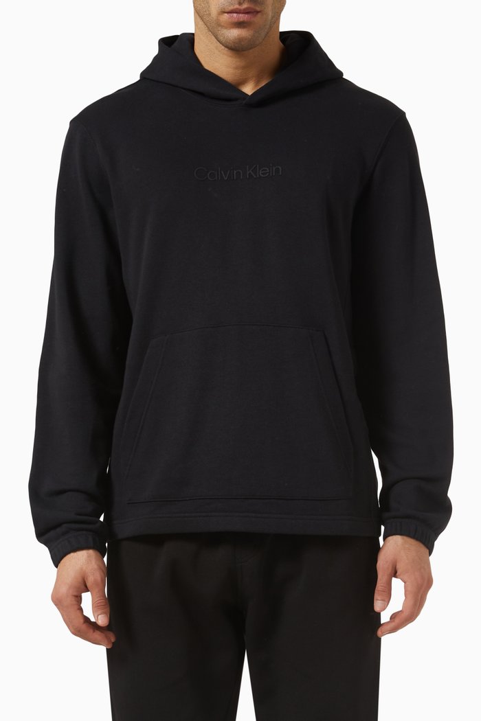 

Hoodie in Cotton Terry, Black