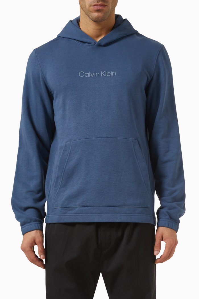 

Logo Hoodie in Cotton Terry, Blue