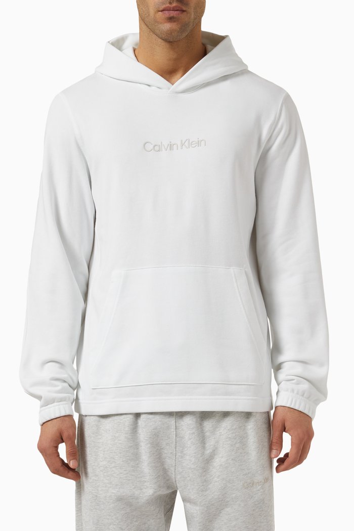 

Logo Hoodie in Cotton Terry, White
