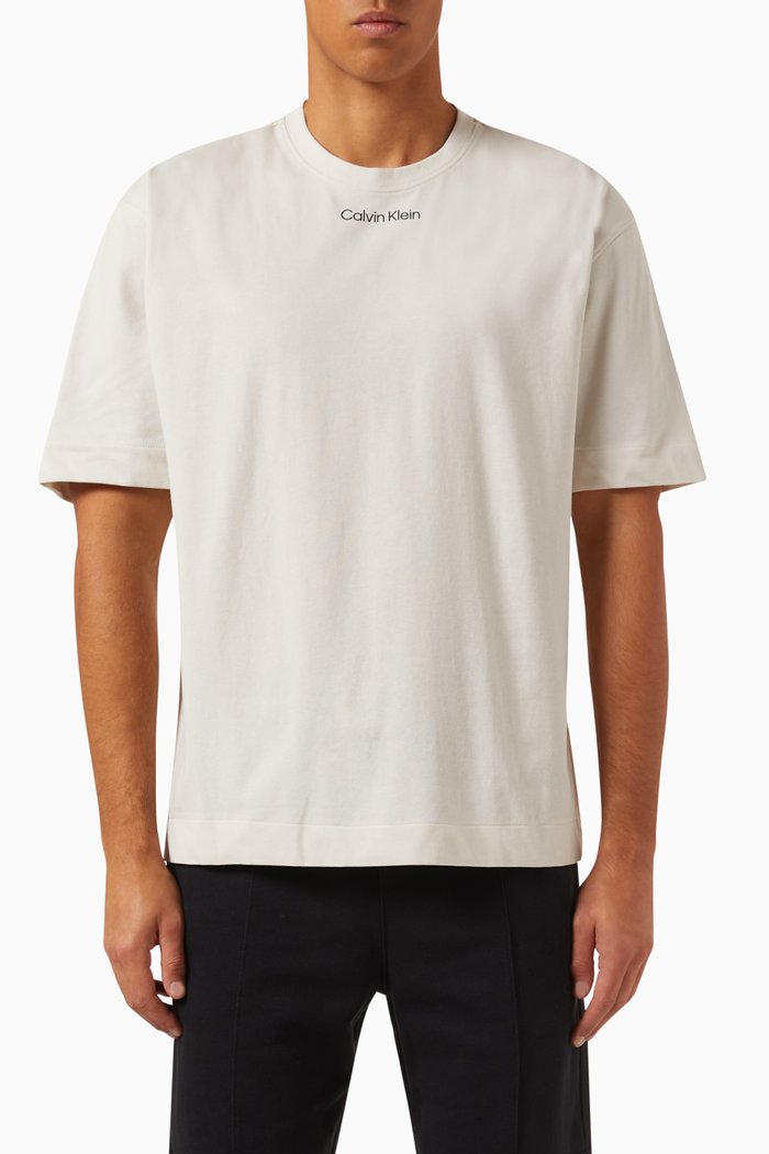 Logo Gym T-shirt in Cotton-blend, Neutral