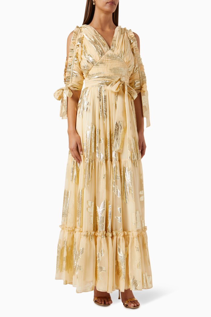 

Metallic Maxi Dress, Gold