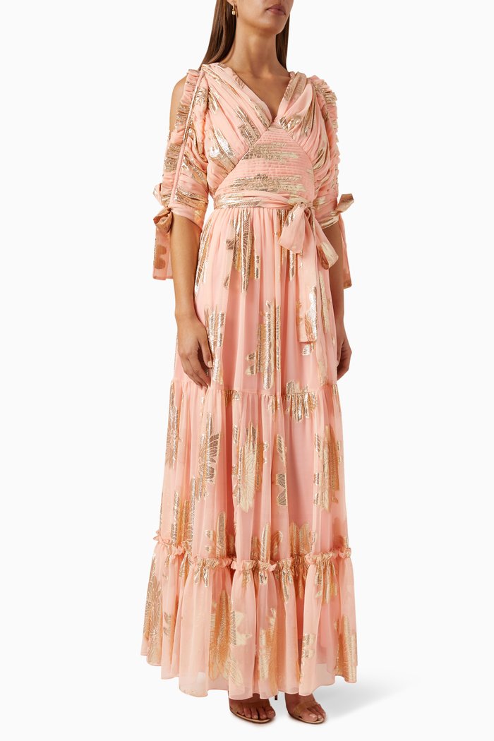 

Metallic Maxi Dress, Orange