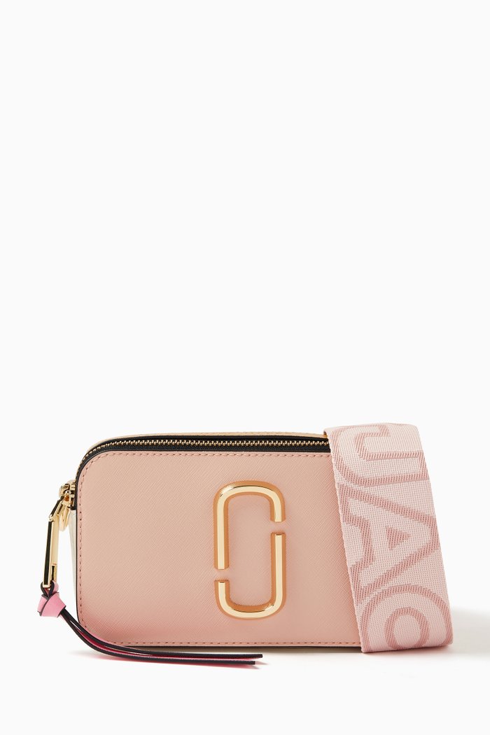 

Small Snapshot Camera Crossbody Bag in Leather, Pink