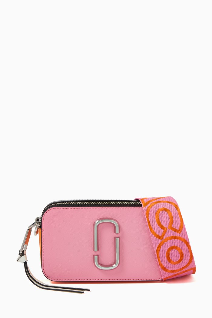 

Small Snapshot Camera Crossbody Bag in Leather, Pink