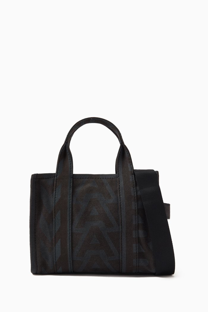

The Mini Tote Bag in Outline Monogram Canvas, Black