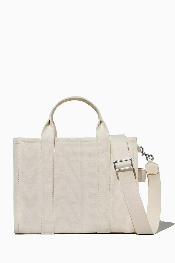 

Medium Iconic Tote Bag in Washed Canvas, White