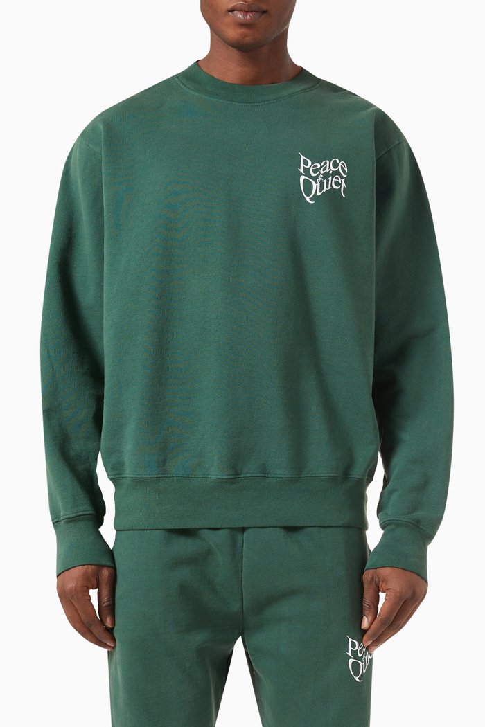 

Warped Sweatshirt in Cotton Jersey, Green