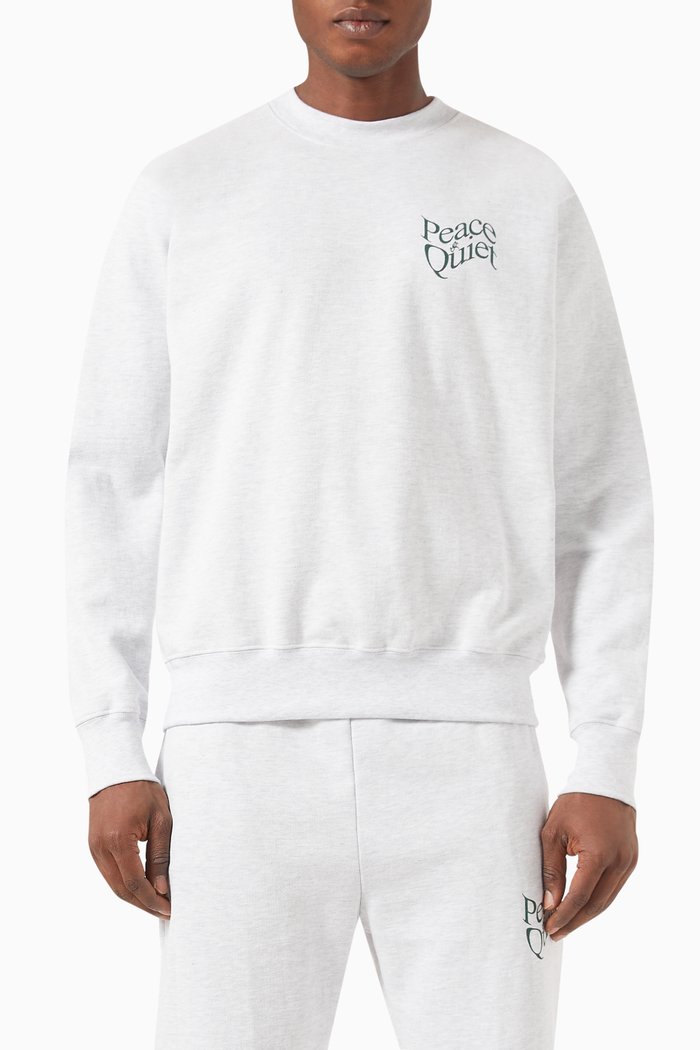Warped Sweatshirt in Cotton Jersey, Grey