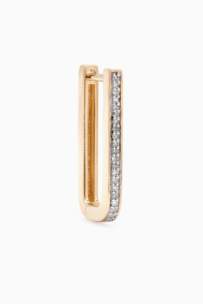 Large Diamond Single Hoop Earring in 9kt Gold
