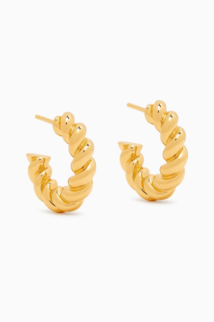 

Mini Chunky Twist Hoop Earrings in Recycled Gold-plated Vermeil