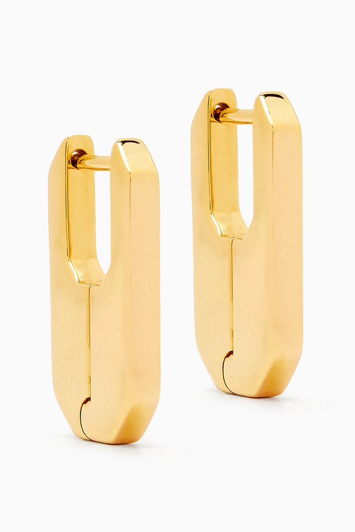 

Hex Hoop Earrings in Gold Vermeil