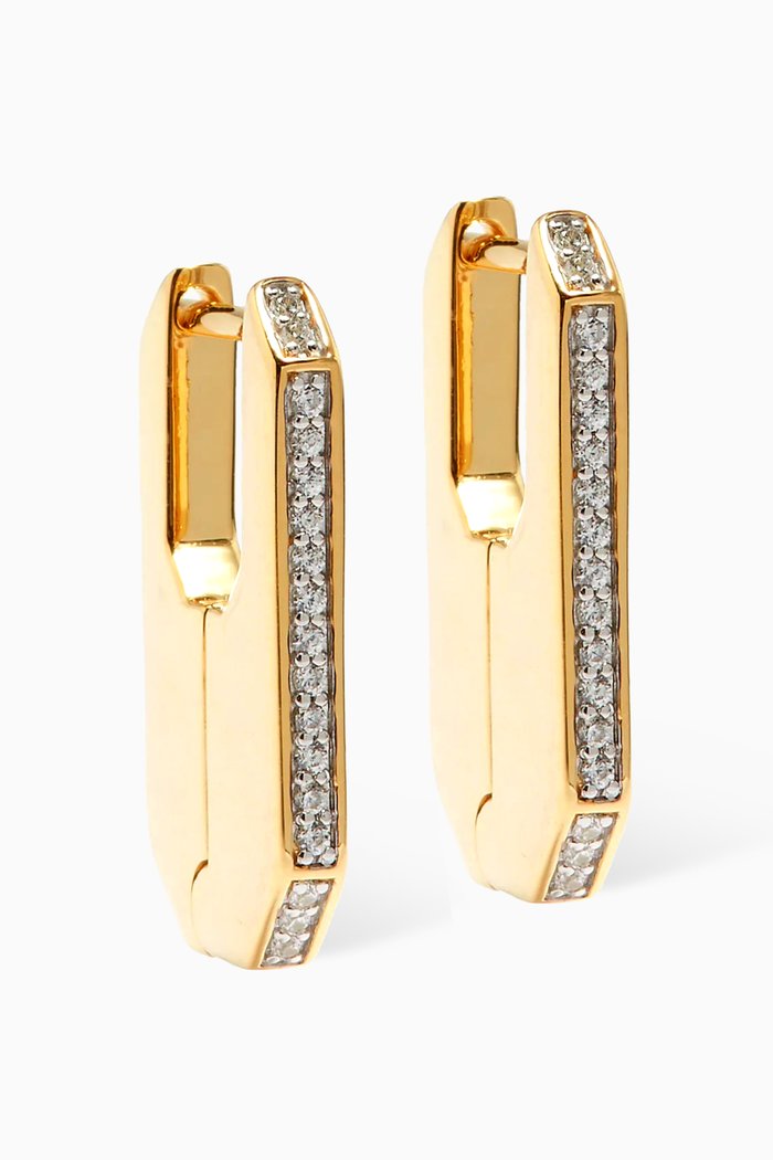 

Hex Hoop Earrings in Gold Vermeil