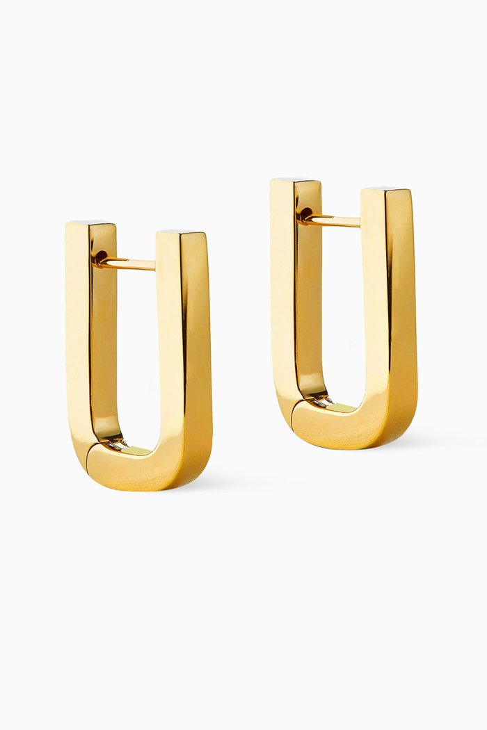 

Mini Square Hoop Earrings in Recycled Gold-plated Vermeil