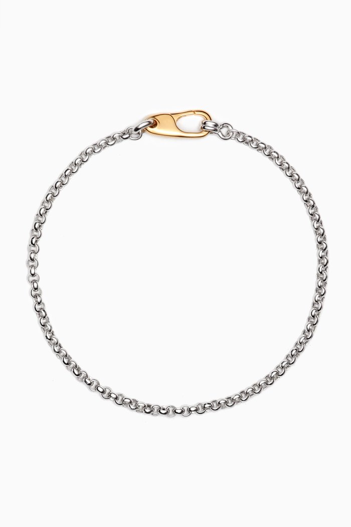 

Carabiner Anklet in Sterling Silver & Gold Vermeil