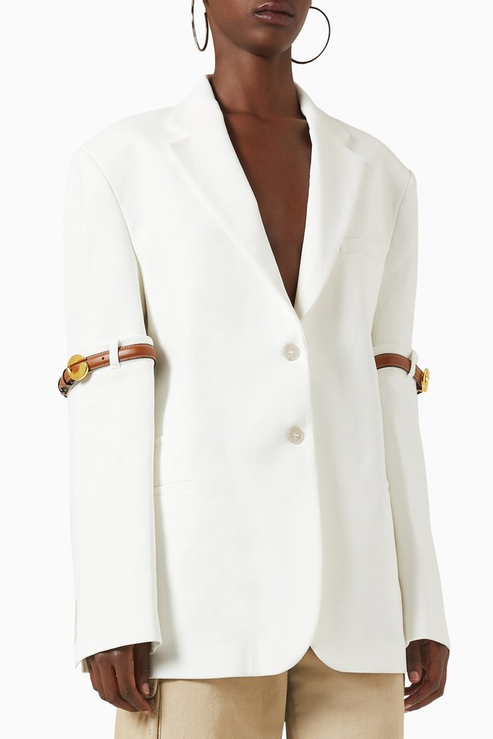 

Hybrid Oversized Tailored Jacket, White