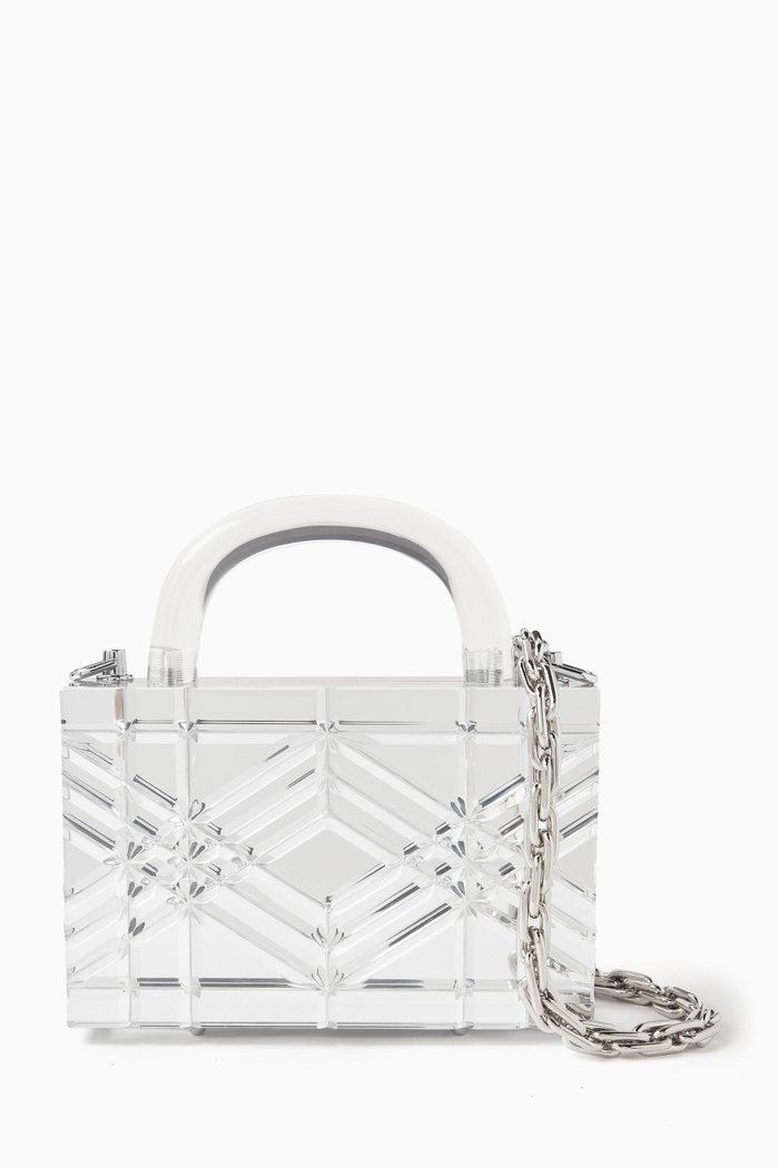 

Adele Top Handle Bag in Acrylic, Silver