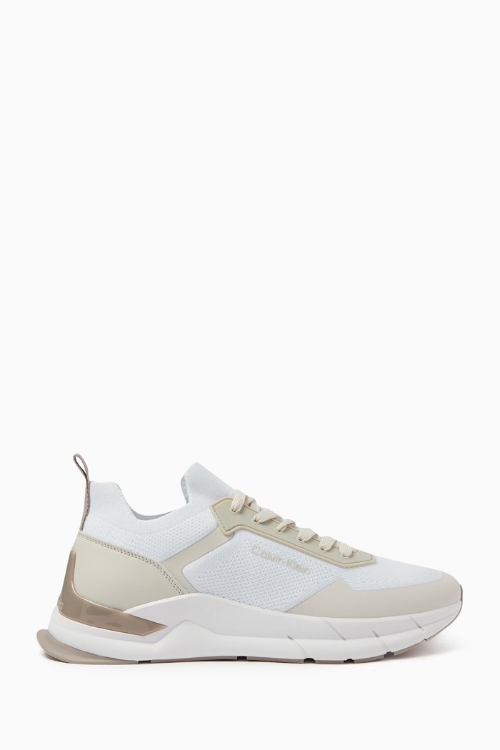 

Runner Low Top Sneakers in Mesh & Leather, White