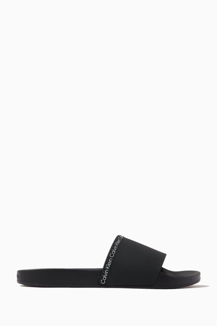 

Logo Pool Slides in Rubber, Black