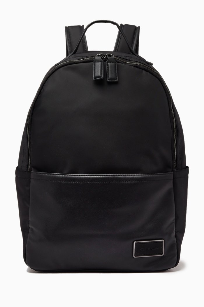 

Elevated Plaque Backpack in Recycled Twill, Black