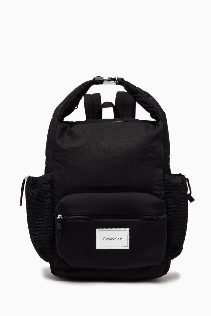 

Cube Top Handle Backpack in Recycled Nylon, Black