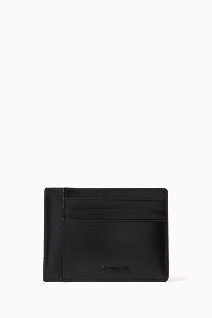 

CK Median ID Cardholder in Faux Leather, Black