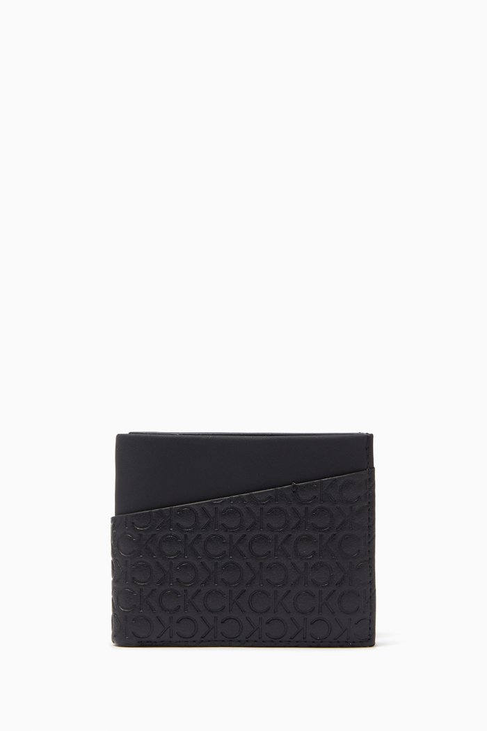 

CK Must Bifold Wallet in Recycled Leather, Black
