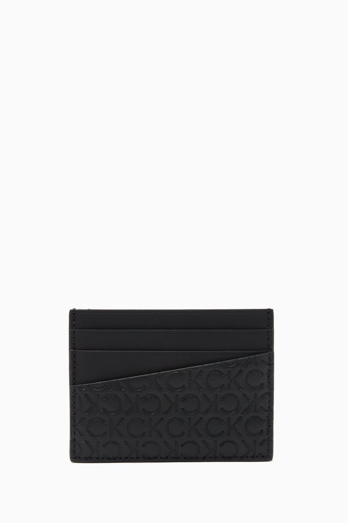 CK Must Mono Cardholder in Recycled Leather, Black