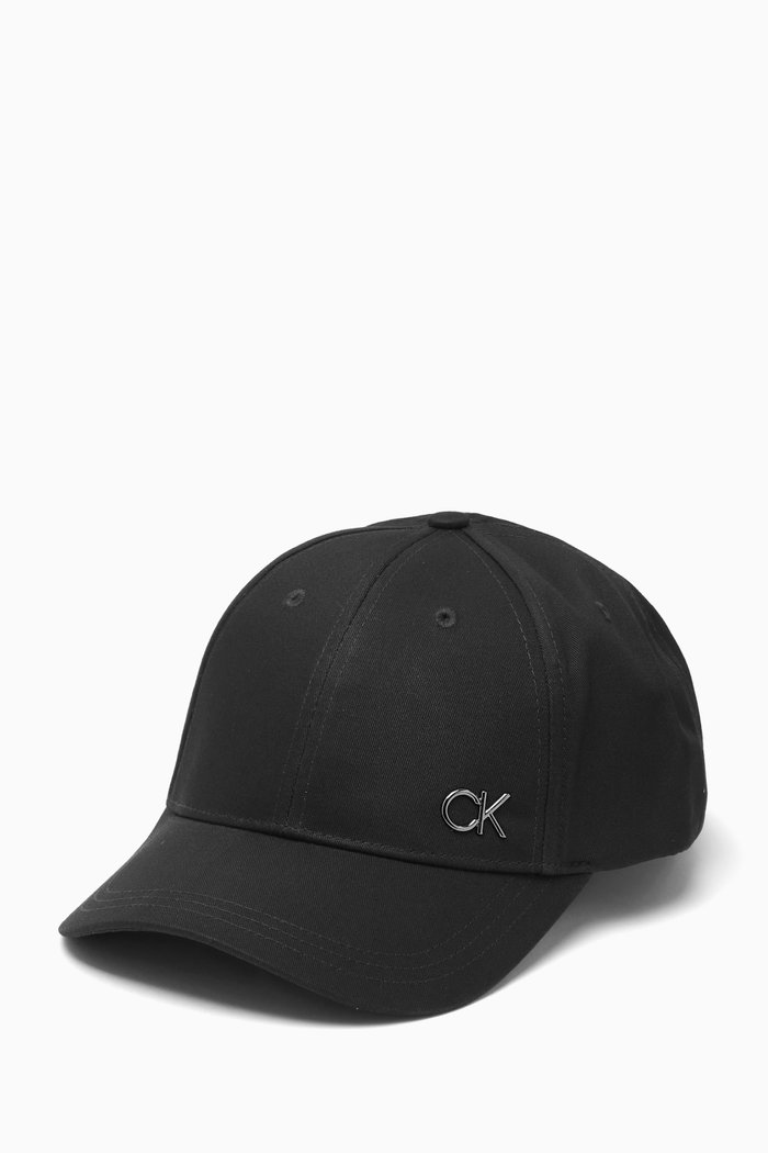 CK Bombed Baseball Cap in Cotton, Black