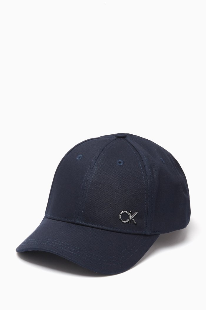 

CK Bombed Baseball Cap in Cotton, Black