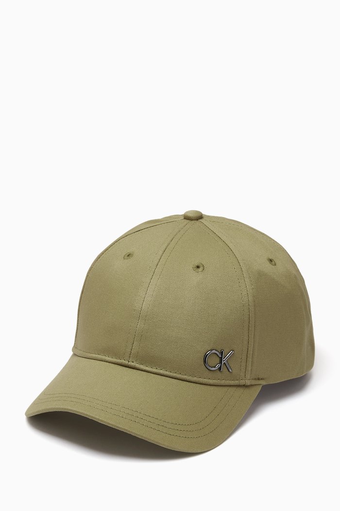 

CK Bombed Baseball Cap in Cotton, Green