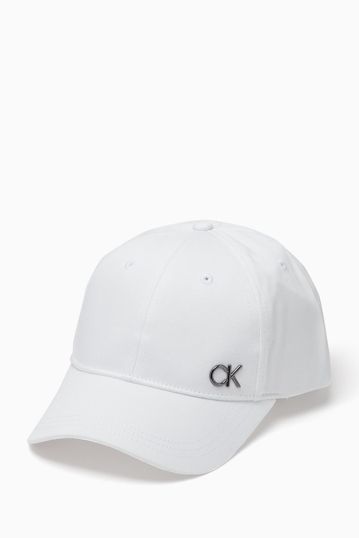 

CK Bombed Baseball Cap in Cotton, White