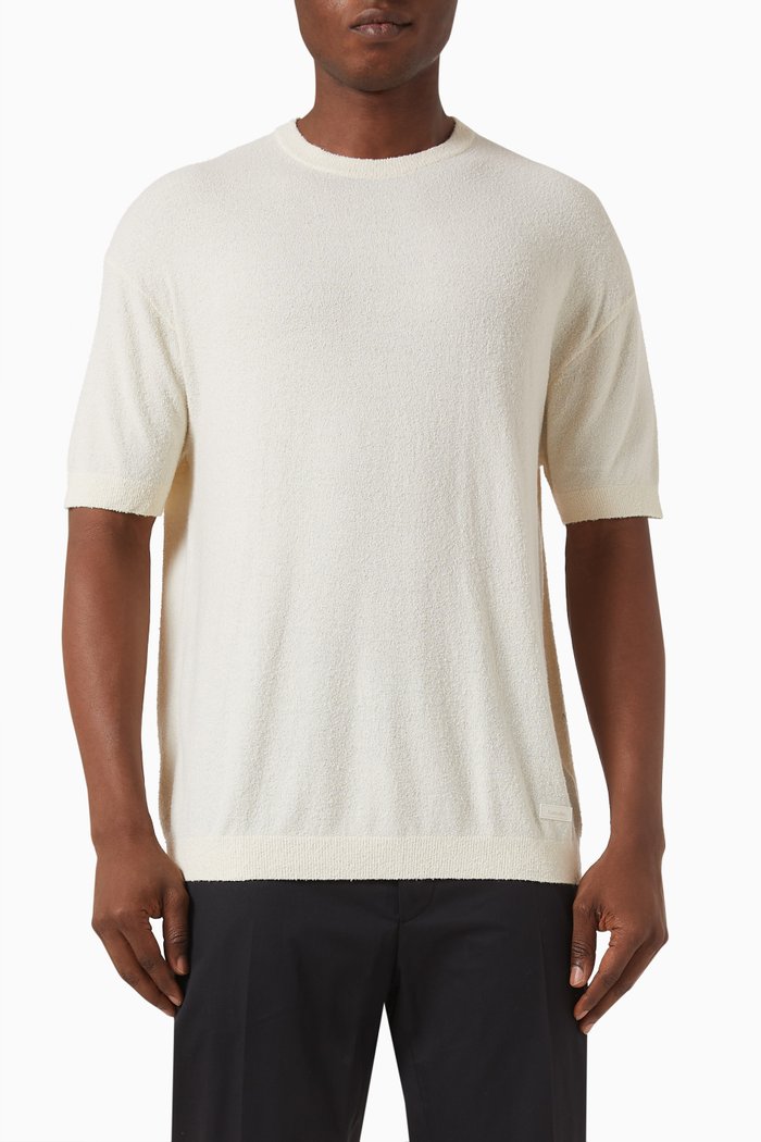 

Summer T-shirt in Boucle, White
