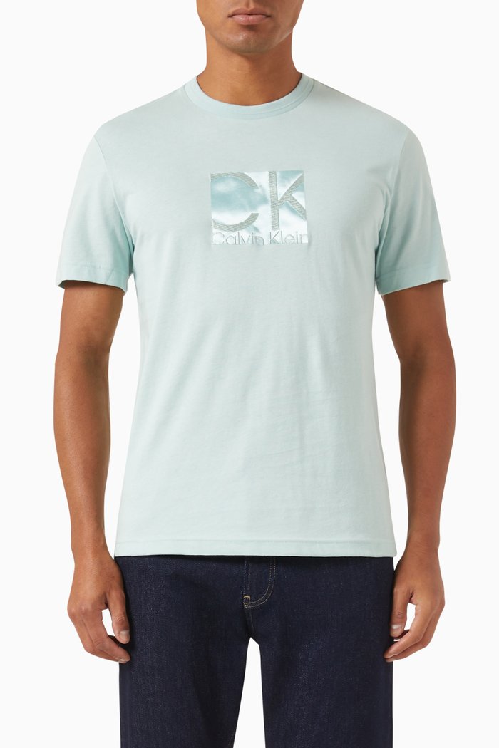 

Logo Patch T-shirt in Organic Cotton, Blue
