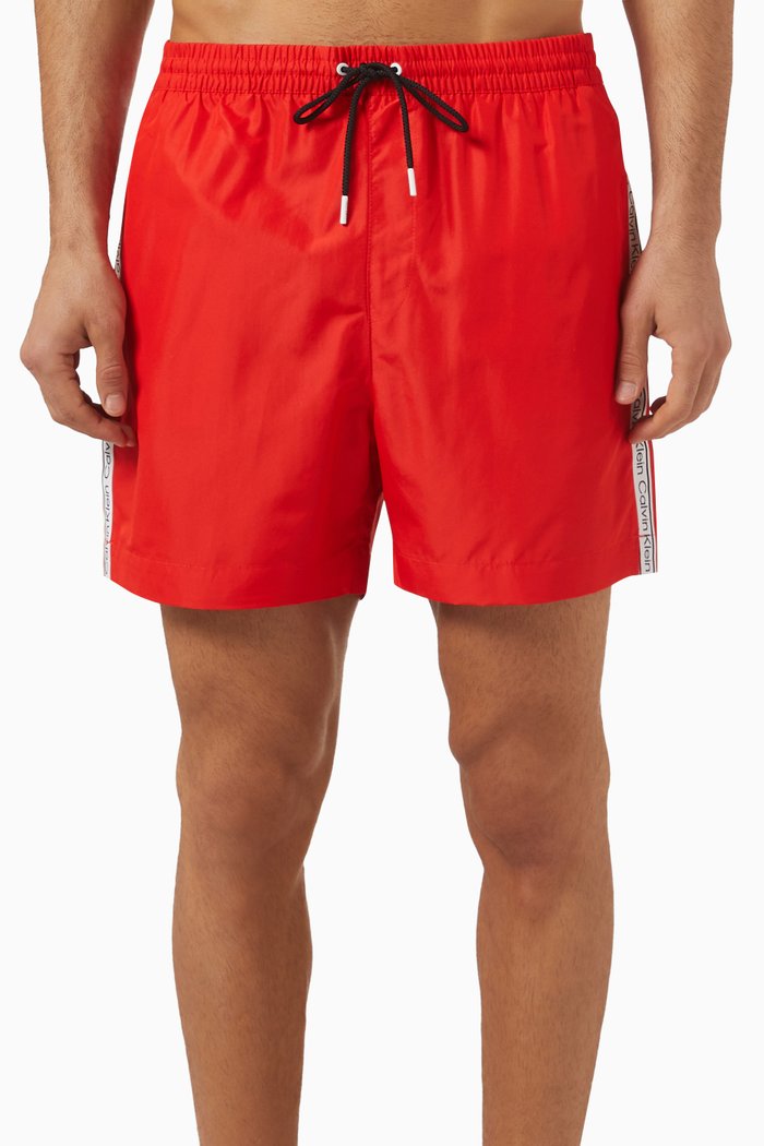 

Medium Drawstring Swim Shorts in Nylon, Red
