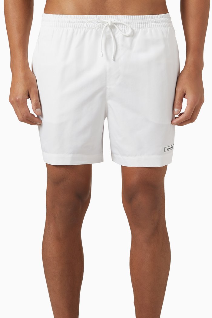 

Medium Drawstring Swim Shorts in Nylon, White