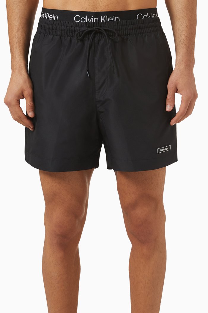 

Medium Drawstring Swim Shorts in Nylon, Black