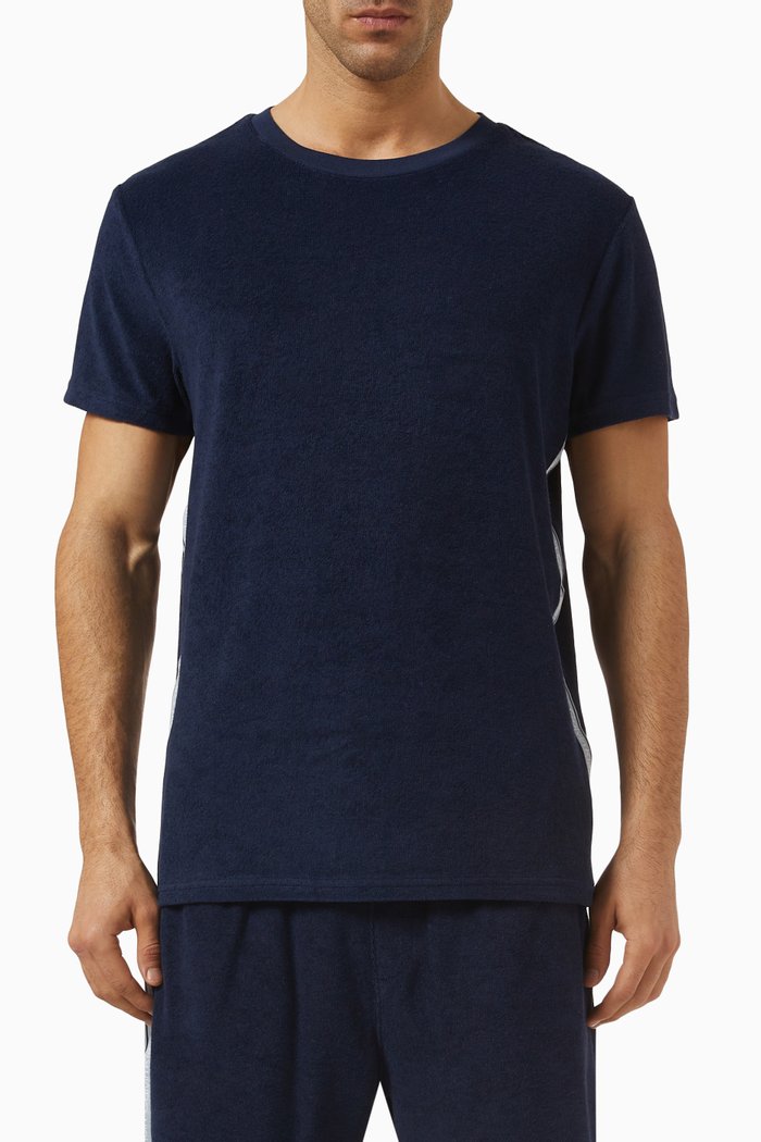 

Logo Tape T-shirt in Towelling, Blue