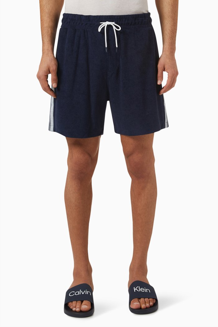

Logo Tape Shorts in Towelling, Blue