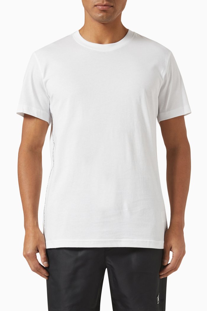 

Logo Tape T-shirt in Cotton Jersey, White