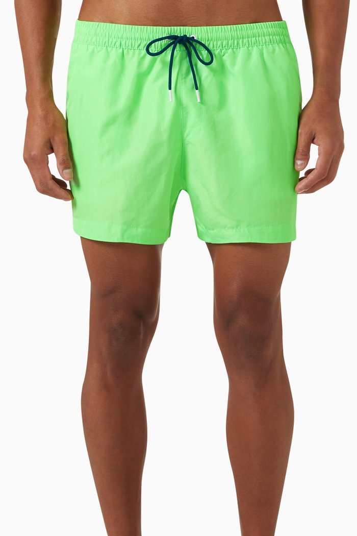 

Drawstring Swim Shorts in Recycled Nylon, Green