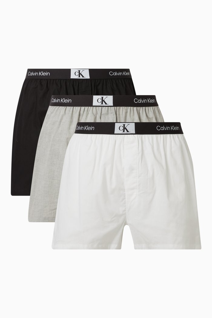 

Slim Fit Boxers in Cotton, Set of 3, Multicolour